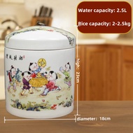 Ceramic rice  dispenser Pot 2.5kg 5kg  7.5kilos 10kg Rice Bucket rice keeper Sealed jar with Lid Ric