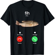Fih Calling Remind Me Message Decline Accept Phone Call Fish T-Shirt