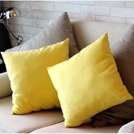 Premium Plain Suede Sofa Chair Cushion Cover size 40x40 50x50 60x60 yellow