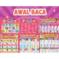 Combo 5 EARLY POSTERS READ ANA MUSLIM-ABC, OPEN WORDS, CLOSED WORDS BOOK, DISCUSSION: KINDERGARTEN P