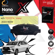 👍Compact เกรดท็อป รุ่นใหม👍 ผ้าเบรค หน้าผ้าดิสเบรค หน้า หลัง Compact NANO X TOYOTA Veloz 2023-NOW DEX