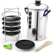 JVL Stainless Steel Domestic Thatte Idly Maker (5 Thatte Idly Plates) 1 Steamer Vessel, 5 Thatte Idl