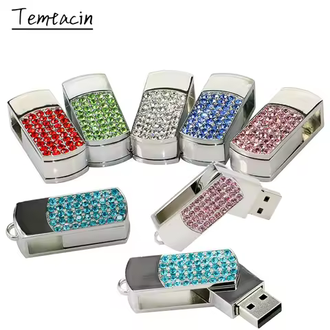 Business USB Pendrive Crystal Pendant Flash Drive 256G 128GB 64GB 32GB 16GB 8GB Cle USB Flash Drive 