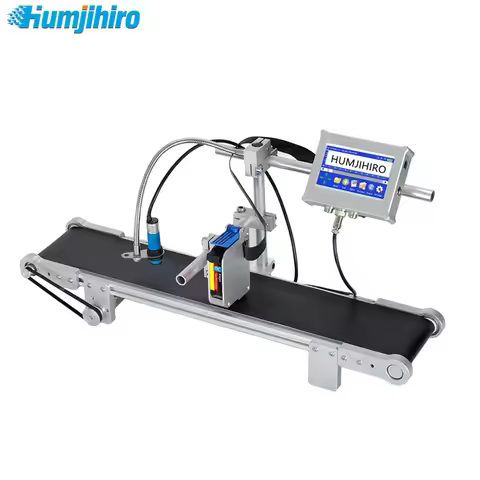 Online Label Printer with Mini Conveyor Thermal Inkjet Printer QR Barcode Variable Date Expiry Date 