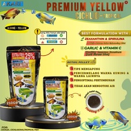 AKARI PREMIUM YELLOW CICHLID 100gr with Zeaxanthin Tropical Fish 1mm Aquamarine Fish pellet feed