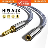 SUNKANDI 3.5mm Audio Extension Cable Aux Jack with Mic Support for Smartphone, MP4, MP3, Tablet, and