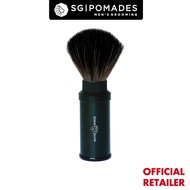 Edwin Jagger Black Travel Shaving Brush (Black Synthetic)-SGPOMADES