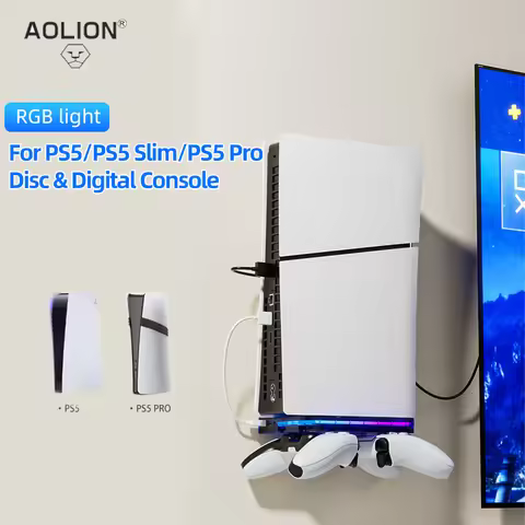 Aolion RGB Universal bracket For PS5/PS5 Slim/PS5 Pro Console Wall Mount Kit For Playstation 5 Contr