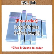 Pra-pesanan OPP plastik beg panjang (tiada lubang gantung), opp plastik panjang >30cm &< 80cm, Pre o
