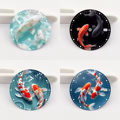 The 28.5mm NH35 dial koi fish dial color-printed personalized dial is suitable for the NH35/36 movem
