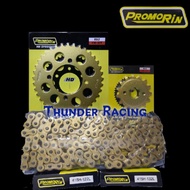 ⚡415⚡ PROMORIN RACING CHAIN GOLD SPROCKET SET RXZ LC135 Y125 Y110