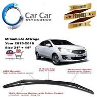Mitsubishi Attrage wiper 2013-2016, Silicone Wiper Blades, Car Windshield ( 1 pair -Size 21"/14" )