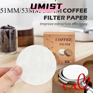 UMISTYDREAMC9 100Pcs Coffee Filter Paper, 51/53/58mm Disposable Water Filter Papers,  Universal Roun