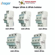 Hager Isolator 40A 63A 100A 2Pole / 3Pole Modular Isolator / Main Switch / Switch Disconnector