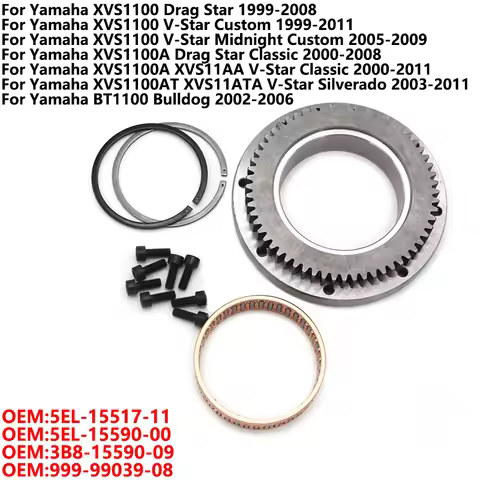 Starter Motor One Way Clutch For Yamaha XVS1100 XVS1100A XVS1100AT BT1100 5EL-15517-11 3B8-15590-09 