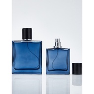 perfume bottle refillable perfume bottle Square bayonet 50ml100ml gradient blue perfume bottle empty