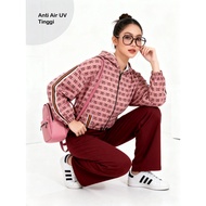 Korean japanese casual jacket waterproof windproof uv full print mofit z3b 3Wanita