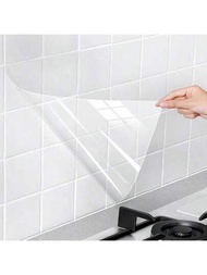 透明自粘式接觸紙，用於保護廚房防濺磁磚、櫥櫃、牆壁和架子。防水和防油剝離和貼合壁紙