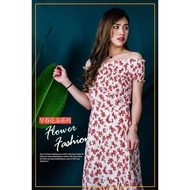 REESE CROSSOVER FRILL SMOKED DRESS (S-M)