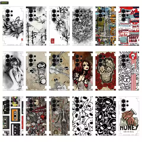 MIX011 Skins Grain Film Wrap Phone Back Sticker For SAMSUNG Galaxy S25 S26 Ultra S24 Plus S22 Ultra 