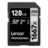 LEXAR - PROFESSIONAL 1667X  SDXC 128GB U3 V60 UHS-II (up to 250MB/s read, 90MB/s write)
