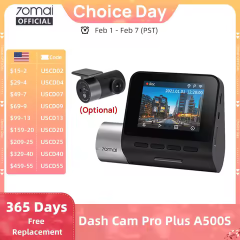 70mai Dash Cam Pro Plus A500S 1944P ADAS GPS Camera 70mai Front Cam A500S 140FOV Car DVR 24H Parking