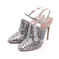 【二手，A級】ALAIA ALAIA 涼鞋，穿孔鉚釘皮涼鞋，女士二手 A