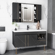 CardBathroom Cabinet Combination Modern Minimalist Bathroom Set Nordic Light Luxury Mirror Cabinet B