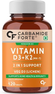 CARBAMIDE FORTE - VITAMIN D3 + K2 (MK-7) 2 IN 1 SUPPORT- VEG D3 {LICHEN} SUPPORTS BONE HEALTH & IMMU