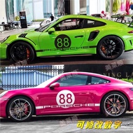 Sesuai untuk Porsche 911/718 Pelekat Kereta Pelekat Carrera 992 Targa Hiasan Diubahsuai Pelekat Skir