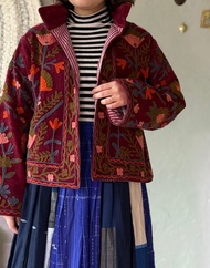 【Wine red】Suzani 刺繡外套