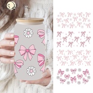 SUEREN Wrap Stickers, Waterproof Smooth UV DTF Transfer Sticker, Diy  Pink Bow Decals For 16Oz Glass