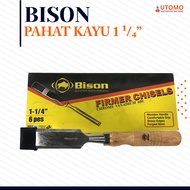 BISON Wood Chisel 1 1 1/4" Wood Chisel Wood Handle 1 1/4 Inch Wood Chisel