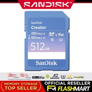 Sandisk Creator 4K 6K SD Card V60 U3 UHS-II Read Speed 280MB/s 128GB 256GB 512GB DXEPC FlashMartSG