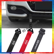 ‍ Car Bumper Front Trailer Belt Carbon Fiber Traction Rope Decorative Sticker Emblem Badge for Infin