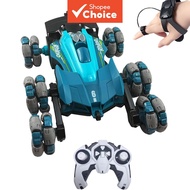 Flexible Mecanum Wheel 6WD RC Stunt Car, Gesture Watch Control Off Road Climbing Drift Car, LED Ligh