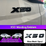 Proton X50 (2020-2024) / Proton X50 Facelift 2025+ Rear X50 Wording Emblem Rear X50 Logo Cover