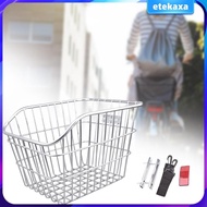 [Etekaxa] Rear Bike Basket Lightweight Easy Install Basket for Child Folding Bikes
