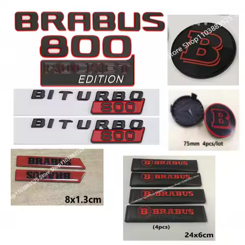 Red Front Rear Trunk Emblem Badge Sticker for Brabus W212 W204 G700 W463 W464 W221 W213 W206 GLC GLE