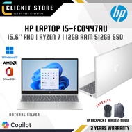 HP 15.6" Laptop 15-fc0445AU / 15-fc0447AU - Full HD Ryzen 7 Copilot -12GB RAM, 512GB | W11 | BV5C7PA