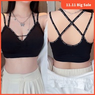 40-90kg Women's Seamless Cross Back Bra - Anti-Sagging Sports Underwear