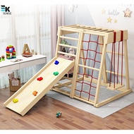 Solid Wood Indoor Children Cimbing Slide Swing Frame Kids Playground Playgym Kiddo Bar Wooden Fitnes