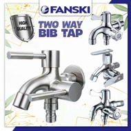 Two Way Water Tap Bib Tap Bathroom Faucet Kepala Paip Air Double Two Way Faucet Tap Bathroom laundry