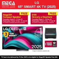 LG OLED65C5PSA 65" OLED EVO 4K C5 SMART TV | Free WMT | Free $100 Vouchers & Speaker by LG - T&Cs Ap