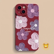 Korean Style Purple Oil Painting Flower Phone Case For Realme GT6 GT Neo 6 SE GT5 GT2 Pro GT Neo 3 2