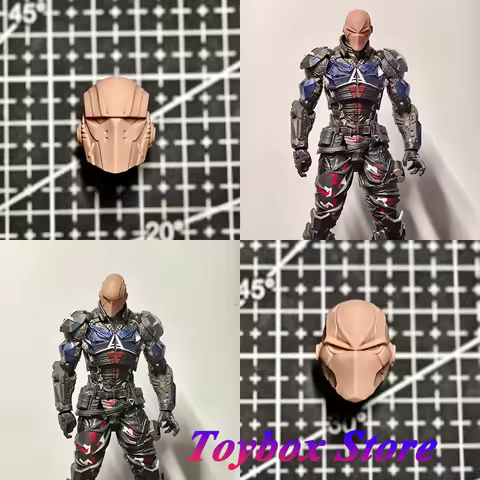 1/12 Comic Red Ronin Hood Mask Design Unpainted Head Sculpt Model Toys Accessory For 6" Mezco Mafex 