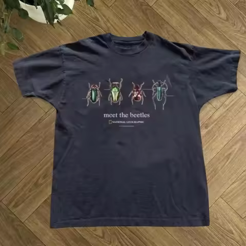 National Geographic Meet The Beetles T-Shirt Unisex S-4XL Summer New Women's Vintage Tee