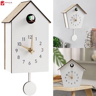 Cuckoo Clock Plastic Cuckoo Wall Clock with Bird Tweeting Sound Hanging Bird Clock Battery Operated 