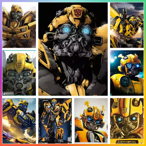 Transformers Bumblebee Cross Stitch Diamond Painting Element Creation Crafts 5D DIY Art Kit Mosaic H