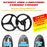 SPORT RIM ENKEI 3 BATANG LCV8 LC5S 125ZR ORIGINAL HITAM KILAT FULL CHOP TAYAR MAXXIS CORSA MICHELIN